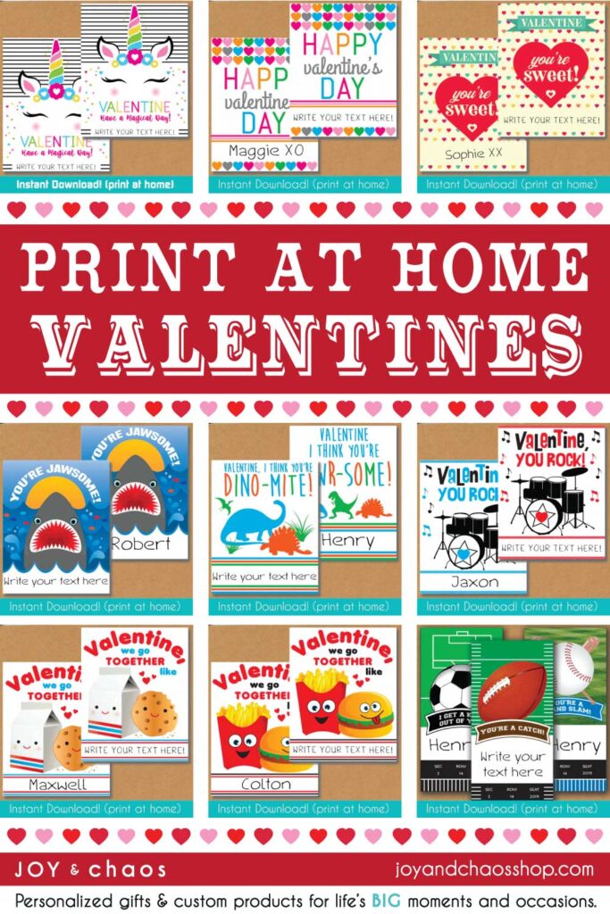 Printable Valentines for Kids - Digital Files