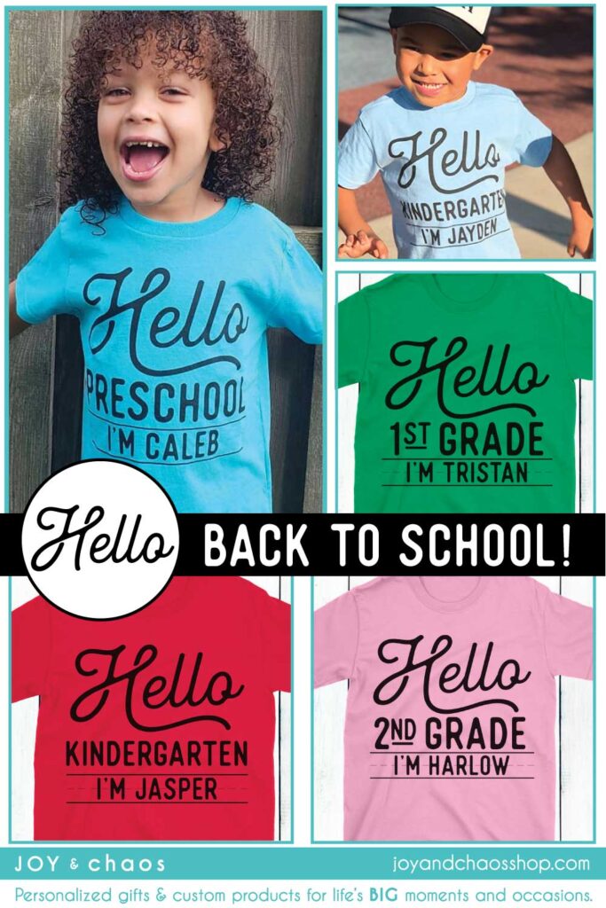 Personalized Kids Shirts - Back to School Outfits for Children